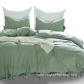 Green washed cotton duvet cover set bedding sets